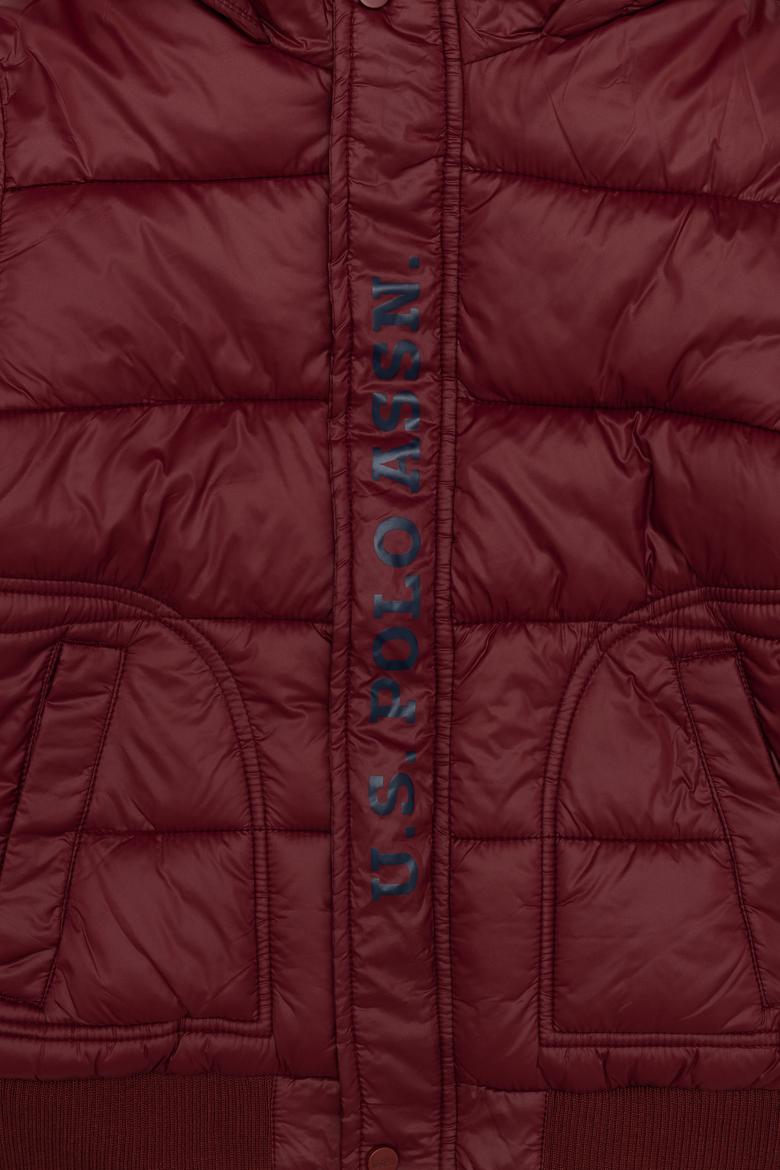 Erkek Çocuk Bordo Kapüşonlu Mont - 50255852016