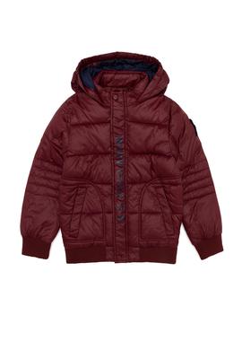 Erkek Çocuk Bordo Kapüşonlu Mont - 50255852016