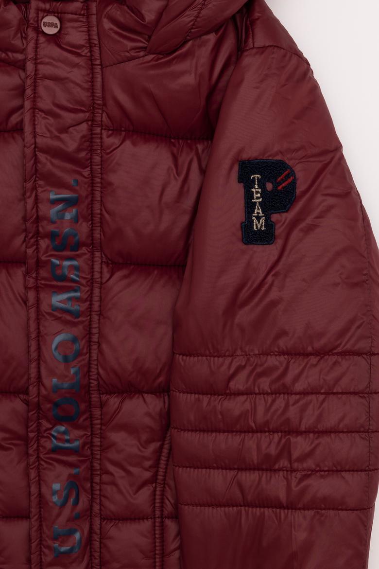 Erkek Çocuk Bordo Kapüşonlu Mont - 50255852016