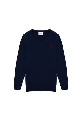 Erkek Çocuk Lacivert V Yaka Triko Kazak - 50257649010