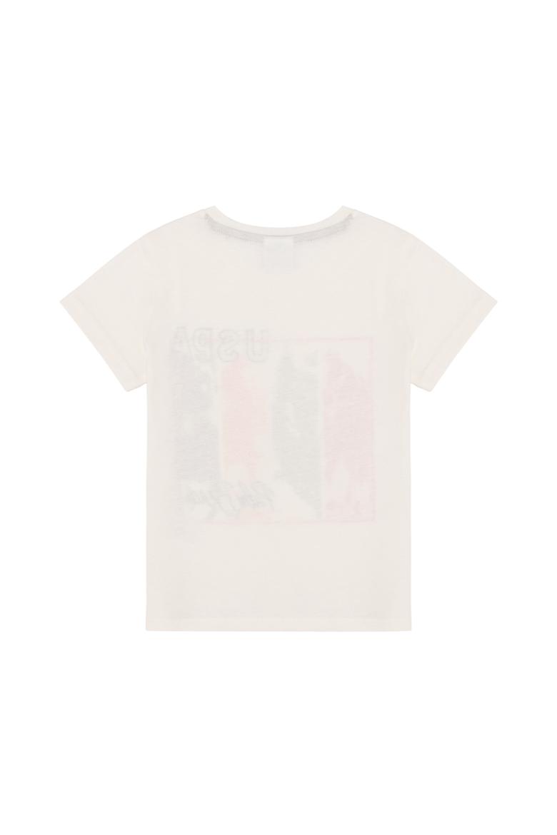 Erkek Çocuk Krem Bisiklet Yaka Tişört