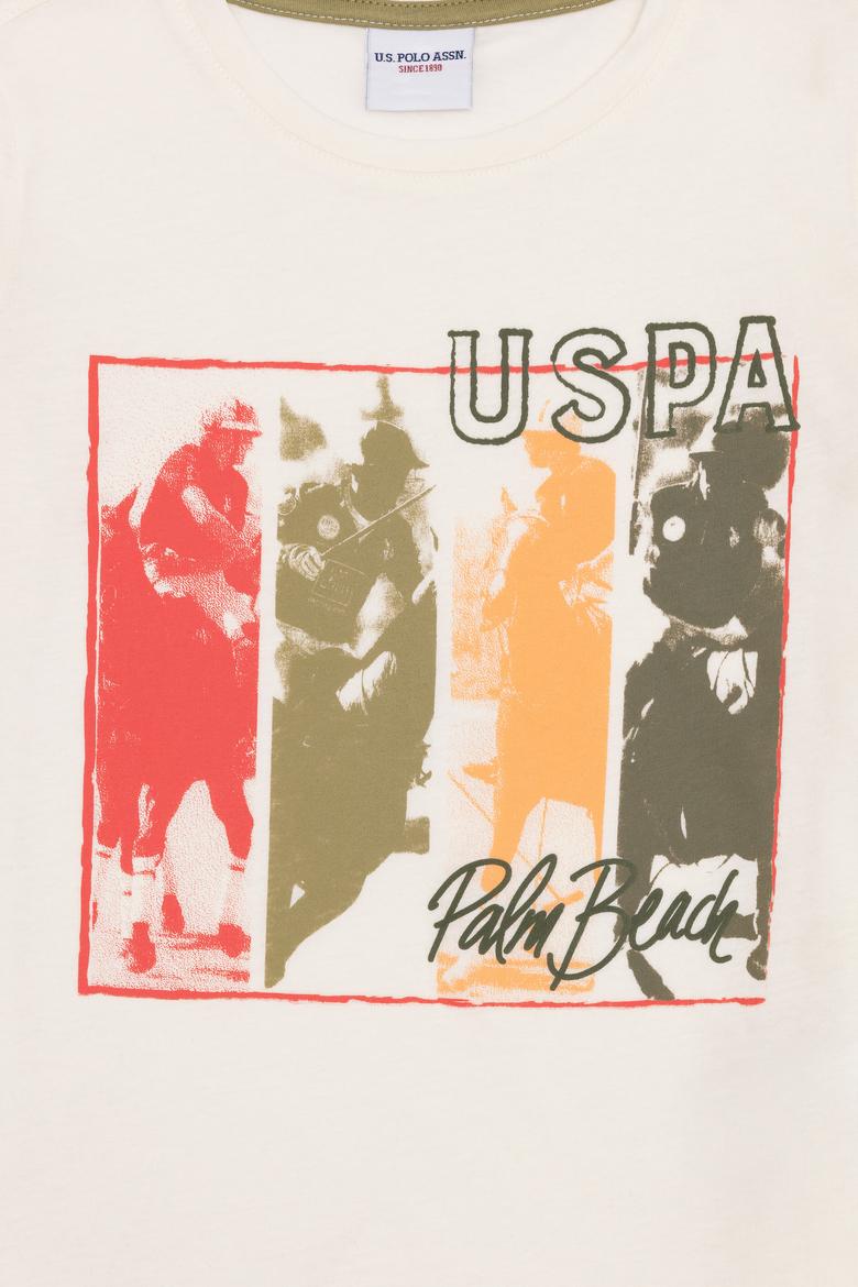 Erkek Çocuk Krem Bisiklet Yaka Tişört - 50253257014