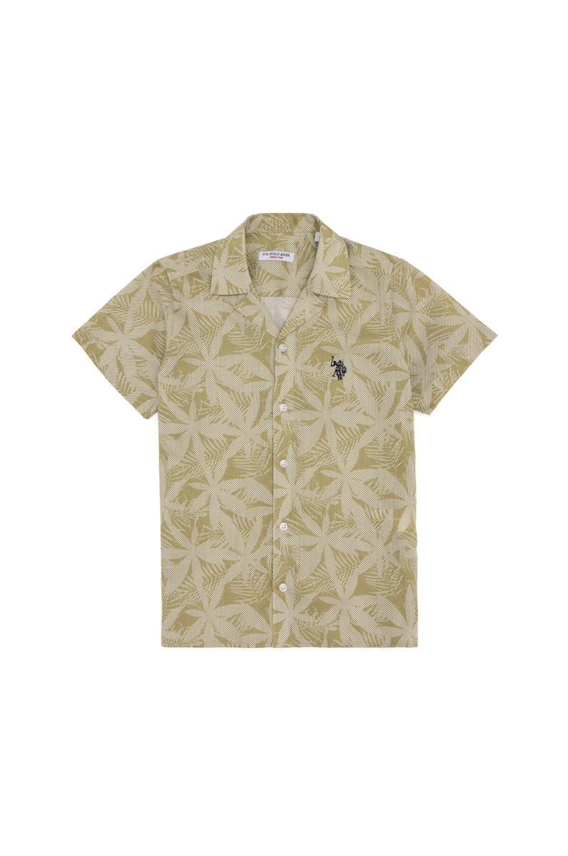 Erkek Çocuk Haki Kısa Kollu Gömlek