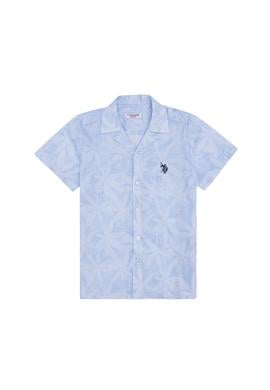 Erkek Çocuk Mavi Kısa Kollu Gömlek - 50254548016