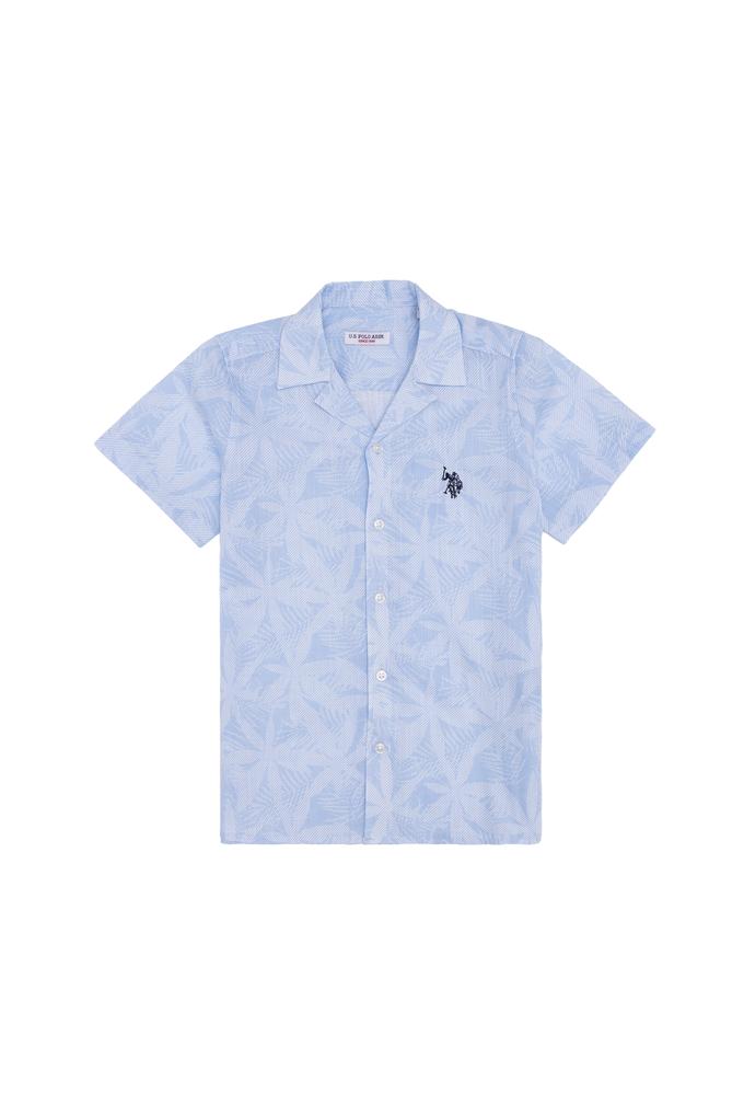 Erkek Çocuk Mavi Kısa Kollu Gömlek