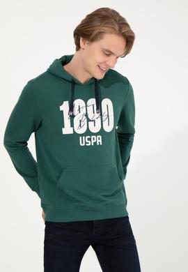 Erkek Yeşil Kapüşonlu Sweatshirt - 50257143021