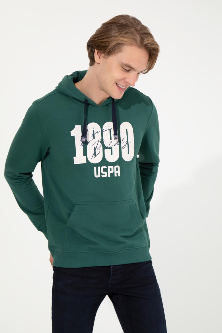 Erkek Yeşil Kapüşonlu Sweatshirt - 50257143021