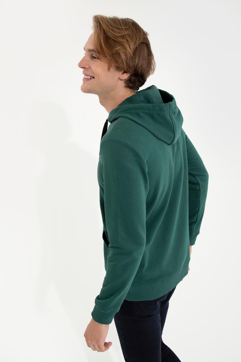 Erkek Yeşil Kapüşonlu Sweatshirt - 50257143021