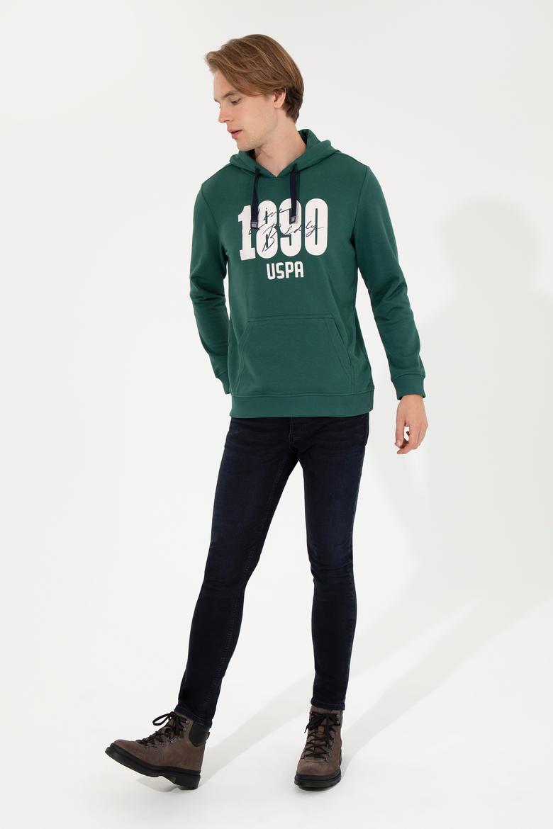 Erkek Yeşil Kapüşonlu Sweatshirt - 50257143021