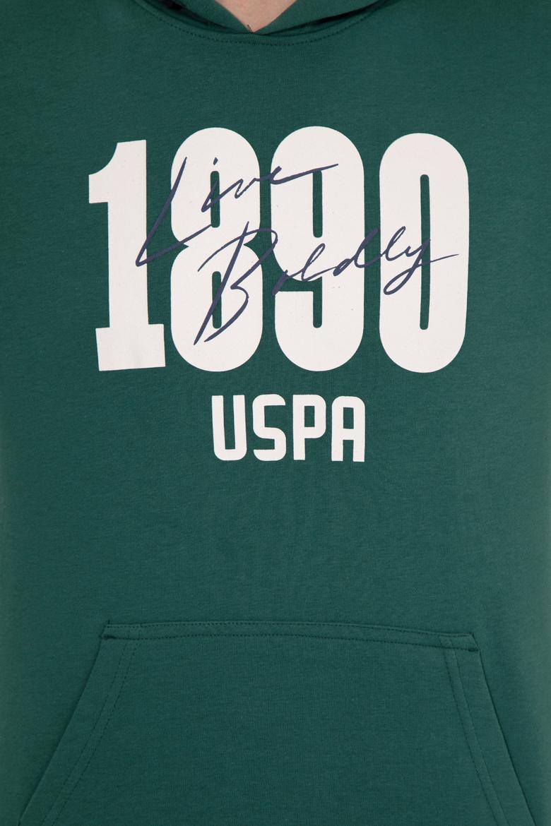 Erkek Yeşil Kapüşonlu Sweatshirt - 50257143021