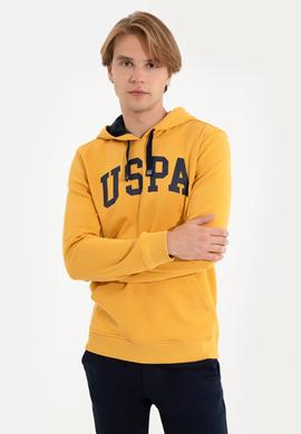 Erkek Safran Kapüşonlu Basic Sweatshirt - 50257173081