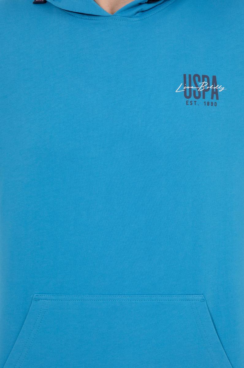 Erkek Kobalt Kapüşonlu Basic Sweatshirt