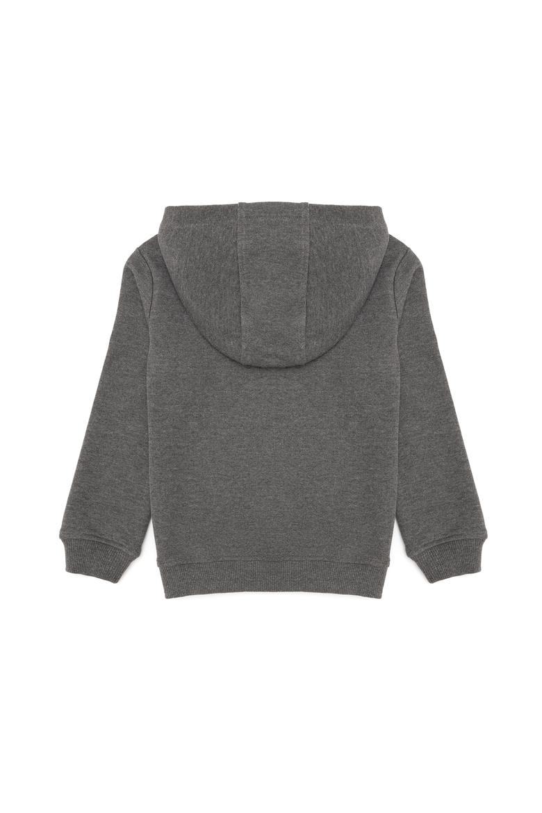 Çocuk Antrasit Melanj Bisiklet Yaka Sweatshirt - 50260648052