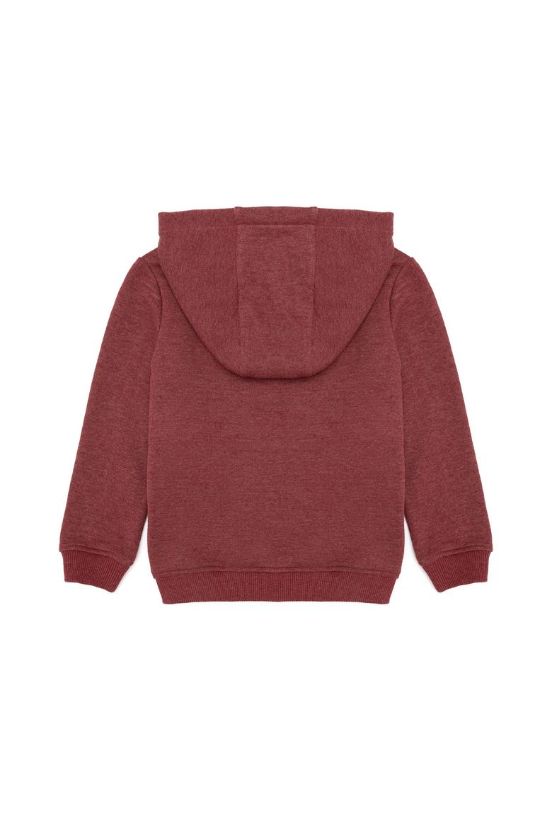 Çocuk Vişne Basic Kapüşonlu Sweatshirt - 50260648043