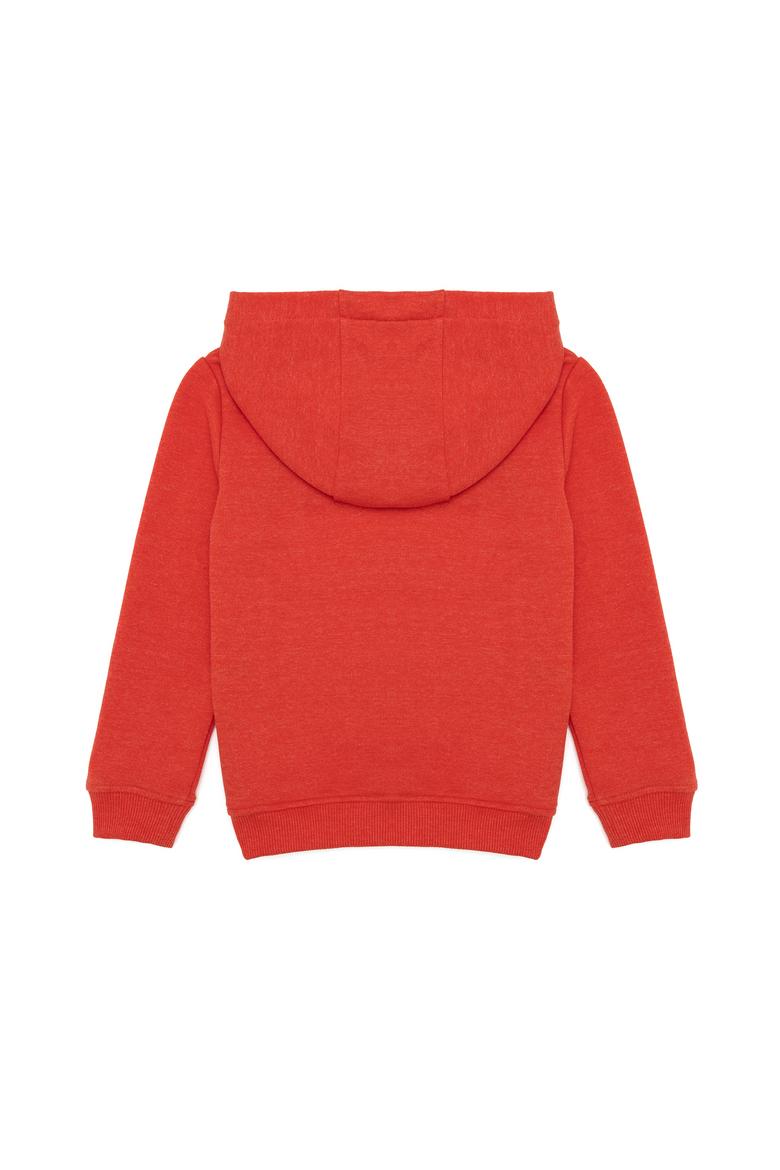 Çocuk Kırmızı Basic Kapüşonlu Sweatshirt - 50260648064