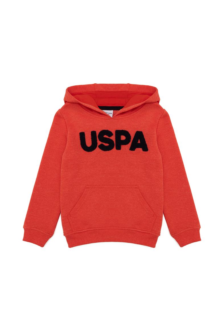 Çocuk Kırmızı Basic Kapüşonlu Sweatshirt