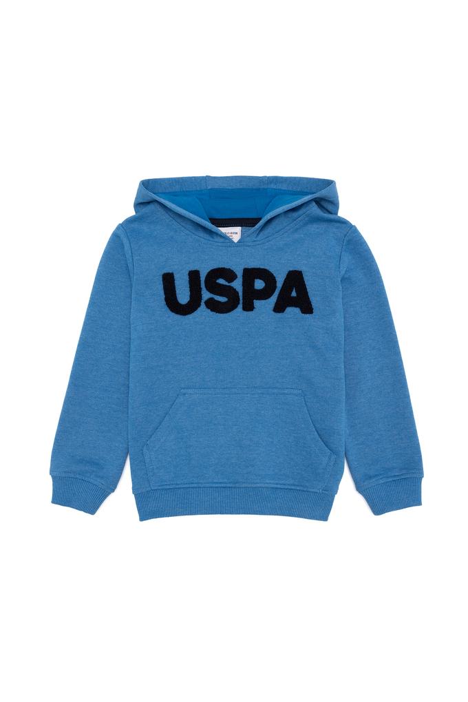 Çocuk Kobalt Basic Kapüşonlu Sweatshirt