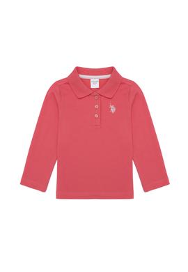 Kız Bebek Nar Çiçeği Basic Polo Yaka Sweatshirt - 50261170052