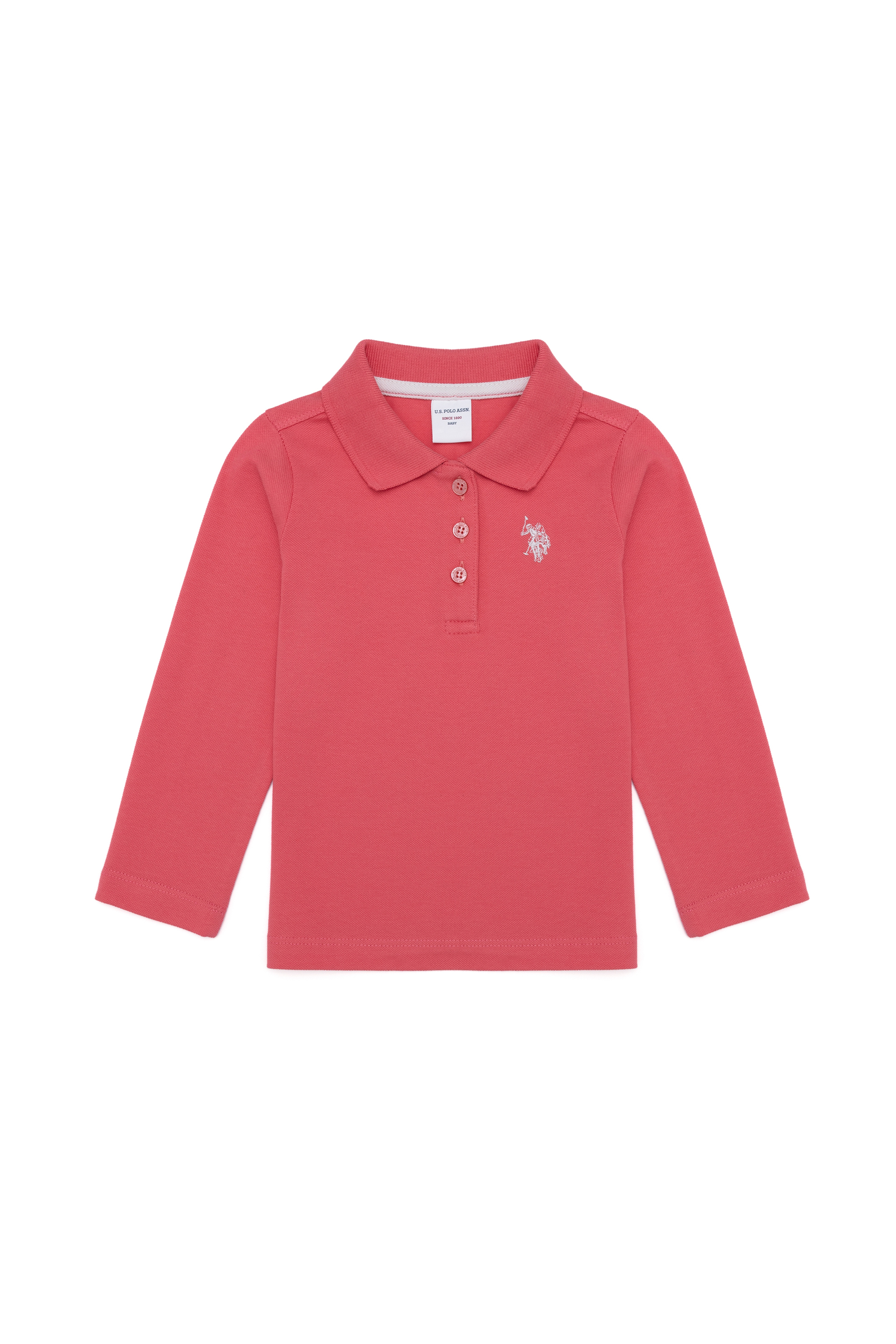 Kız Bebek Nar Çiçeği Basic Polo Yaka Sweatshirt - Image 1