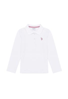 Kız Çocuk Beyaz Polo Yaka Basic Sweatshirt - 50256174187