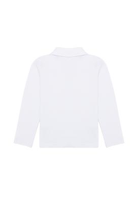 Kız Çocuk Beyaz Polo Yaka Basic Sweatshirt - 50256174187