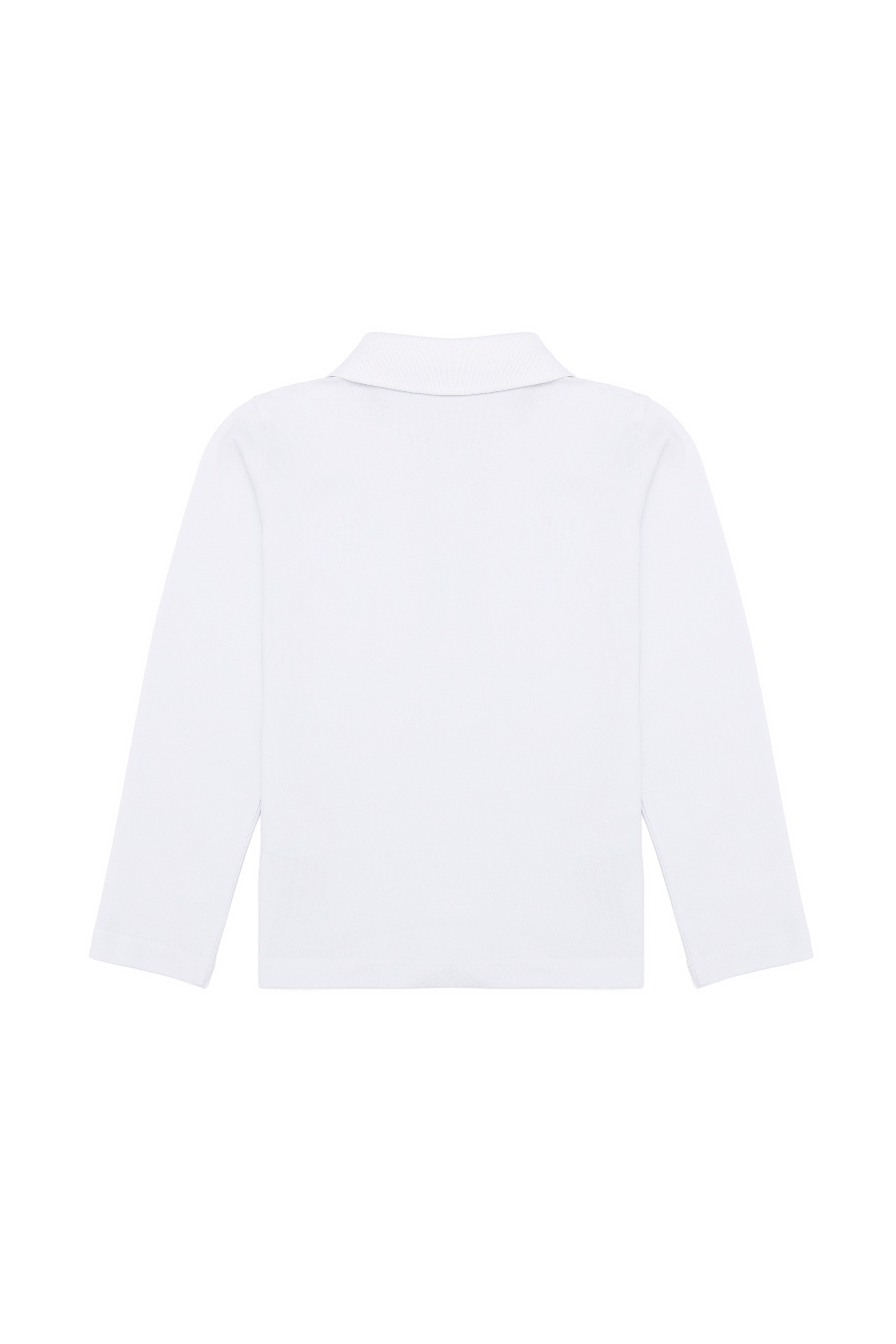 Kız Çocuk Beyaz Polo Yaka Basic Sweatshirt