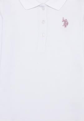 Kız Çocuk Beyaz Polo Yaka Basic Sweatshirt - 50256174187