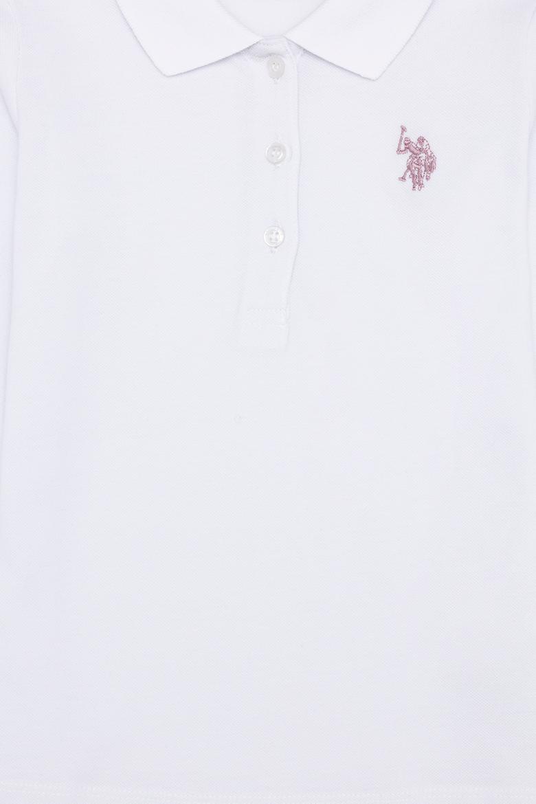 Kız Çocuk Beyaz Polo Yaka Basic Sweatshirt - 50256174187