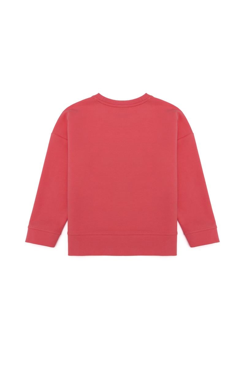 Çocuk Nar Çiçeği Bisiklet Yaka Sweatshirt