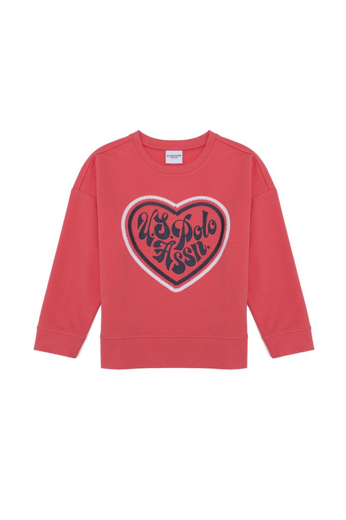 Çocuk Nar Çiçeği Bisiklet Yaka Sweatshirt