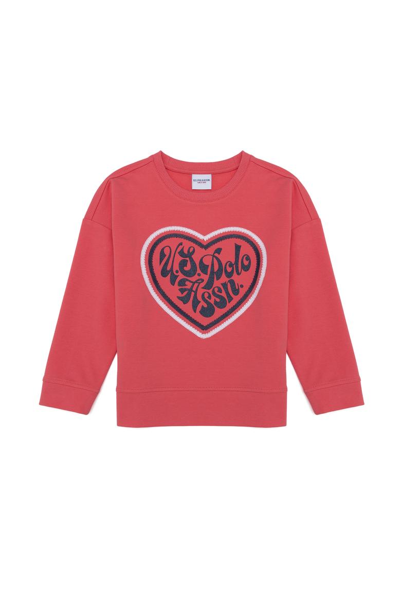 Çocuk Nar Çiçeği Bisiklet Yaka Sweatshirt