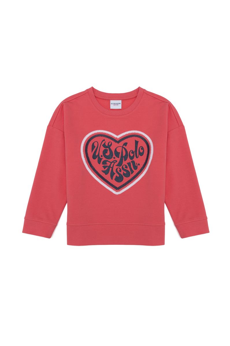 Çocuk Nar Çiçeği Bisiklet Yaka Sweatshirt