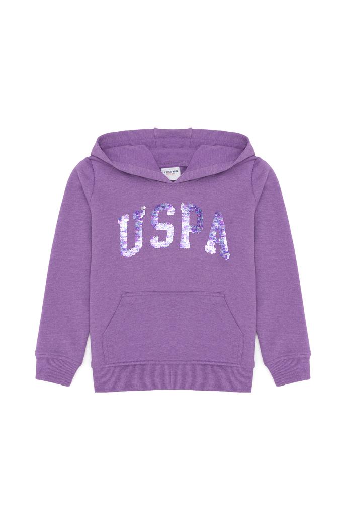 Çocuk Lila Kapüşonlu Sweatshirt
