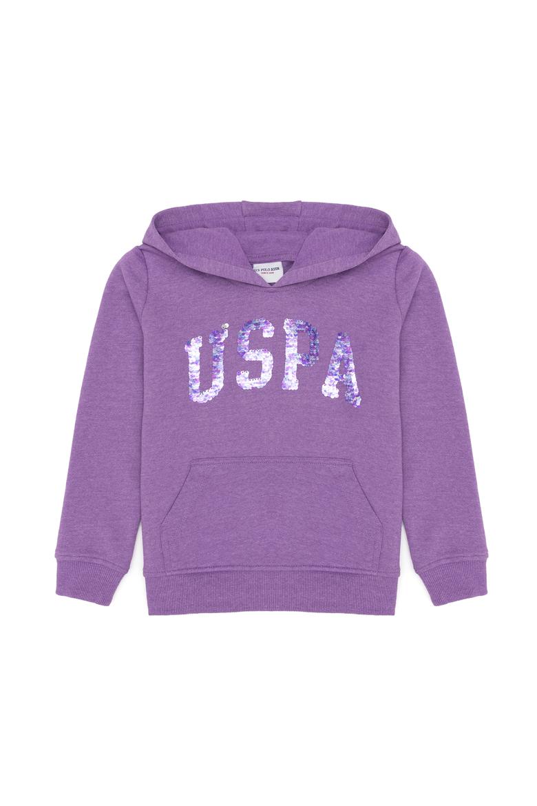 Çocuk Lila Kapüşonlu Sweatshirt