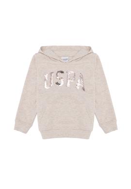 Çocuk Bej Melanj Kapüşonlu Sweatshirt - 50253779068