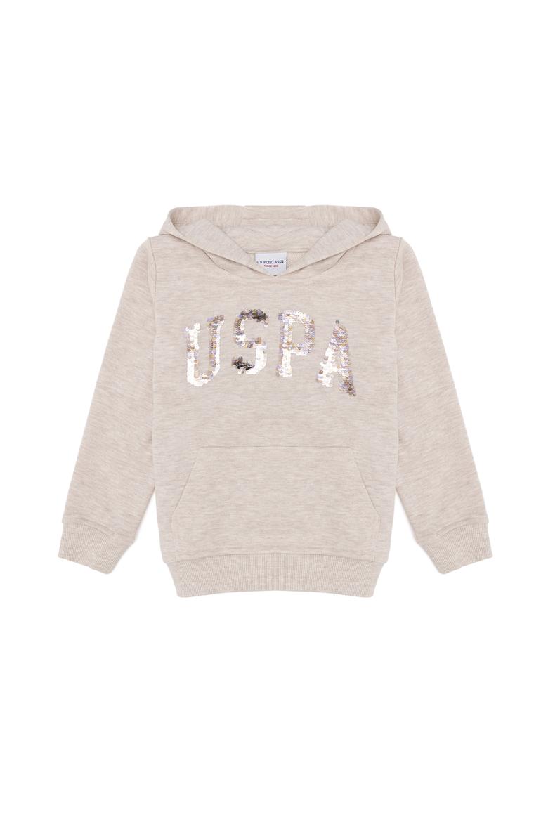 Çocuk Bej Melanj Kapüşonlu Sweatshirt