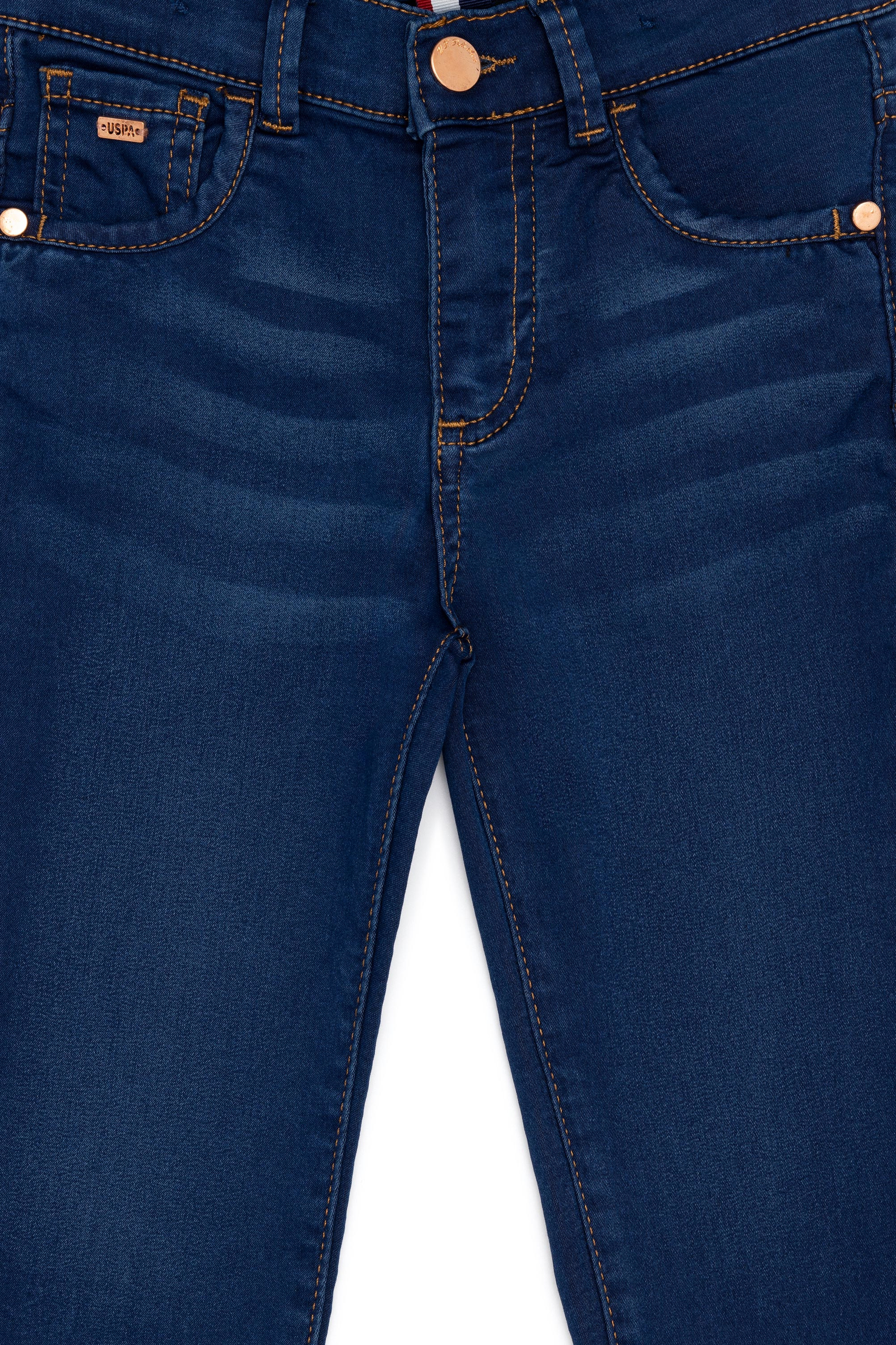 Kız Çocuk Koyu Mavi Jean Pantolon - Image 4