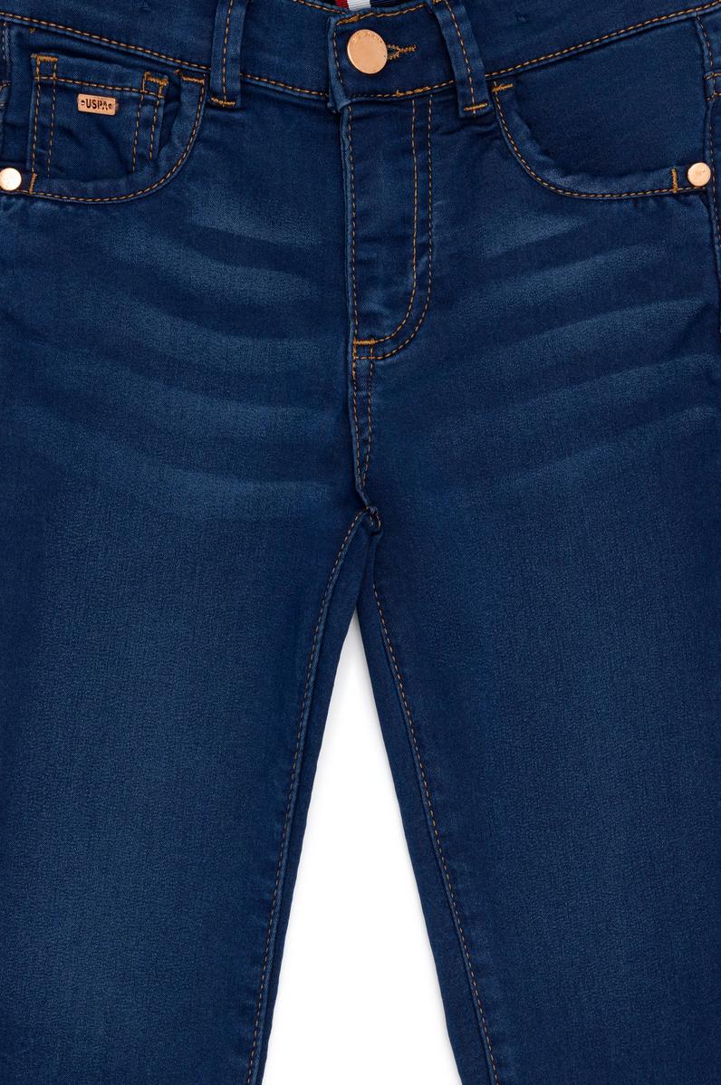 Kız Çocuk Koyu Mavi Jean Pantolon