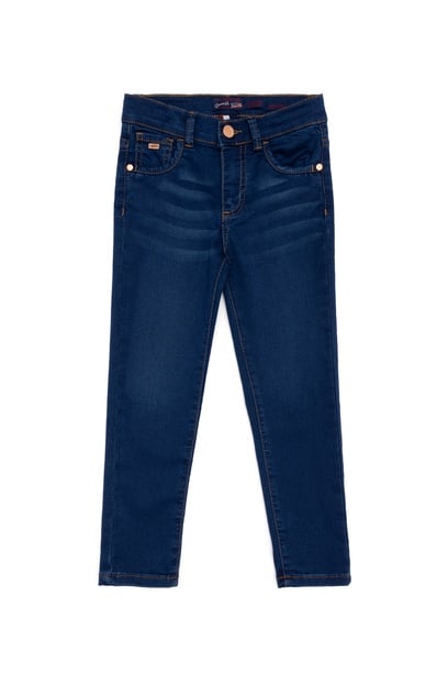 Kız Çocuk Koyu Mavi Jean Pantolon