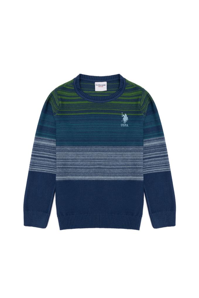 Erkek Çocuk Mavi Bisiklet Yaka Triko Kazak