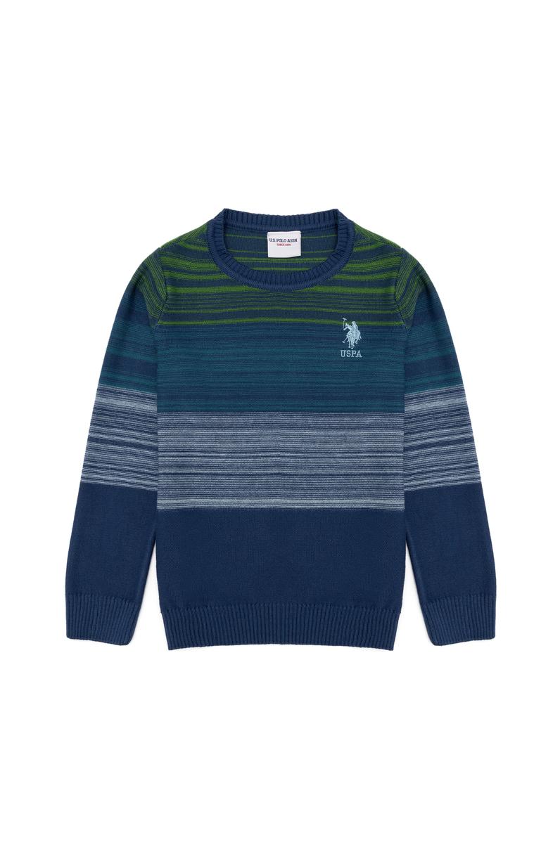 Erkek Çocuk Mavi Bisiklet Yaka Triko Kazak