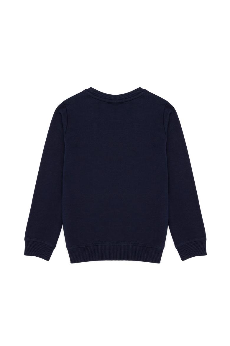 Çocuk Lacivert Basic Bisiklet Yaka Sweatshirt - 50254506015