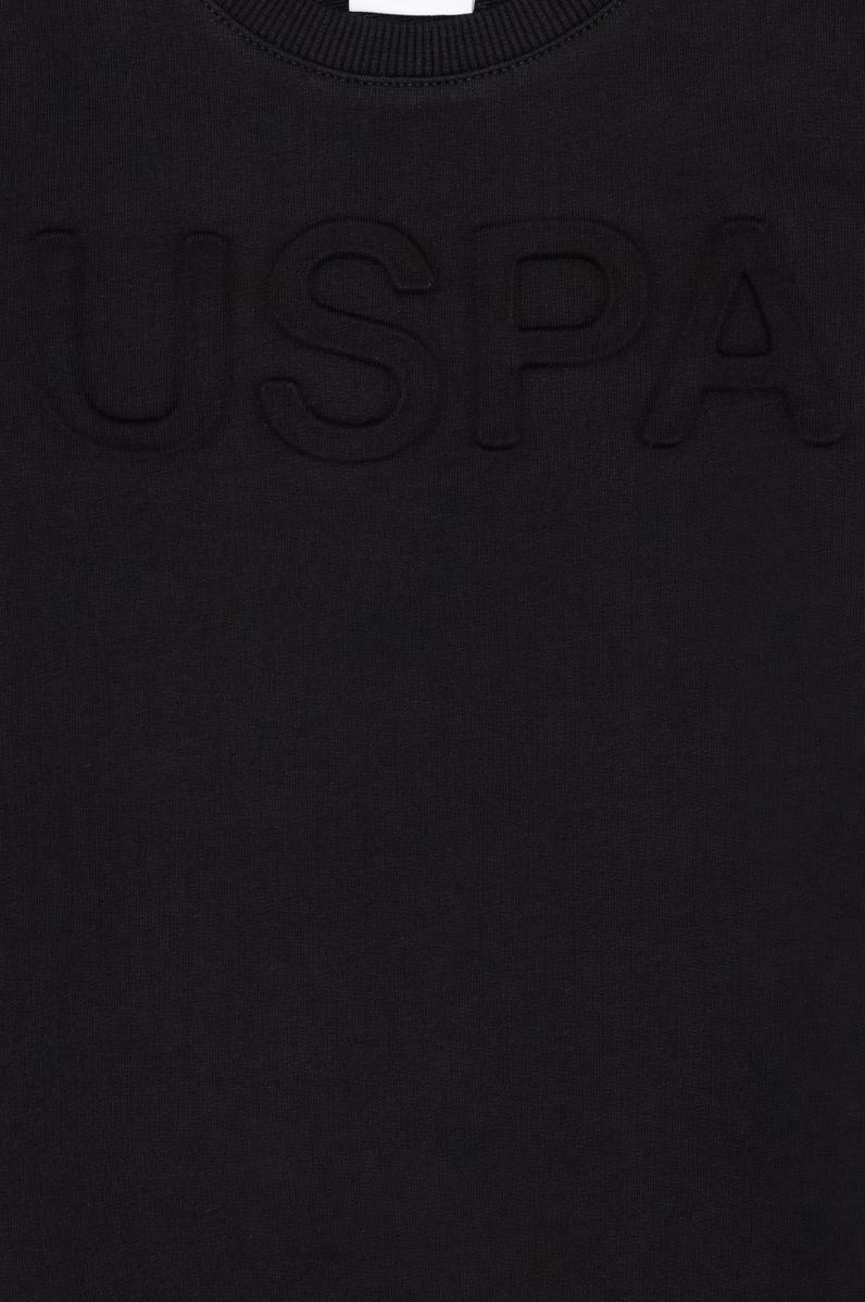 Çocuk Siyah Basic Bisiklet Yaka Sweatshirt