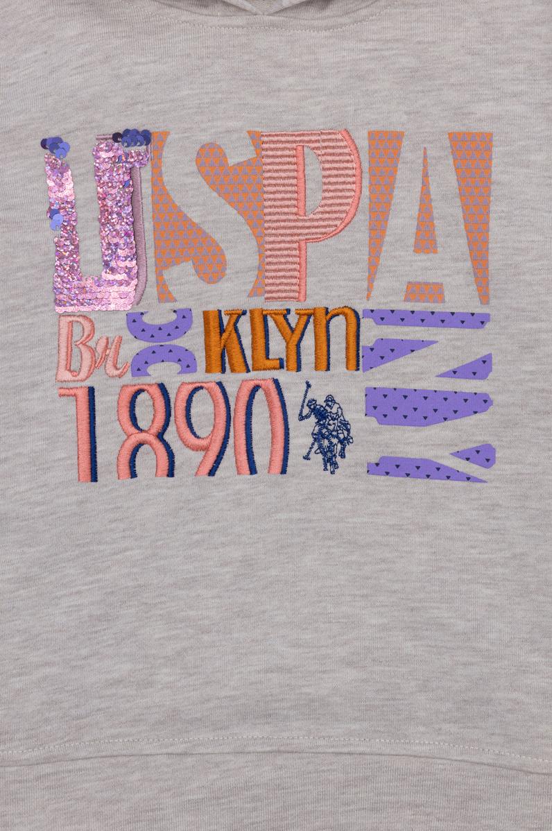 Çocuk Bej Melanj Kapüşonlu Sweatshirt