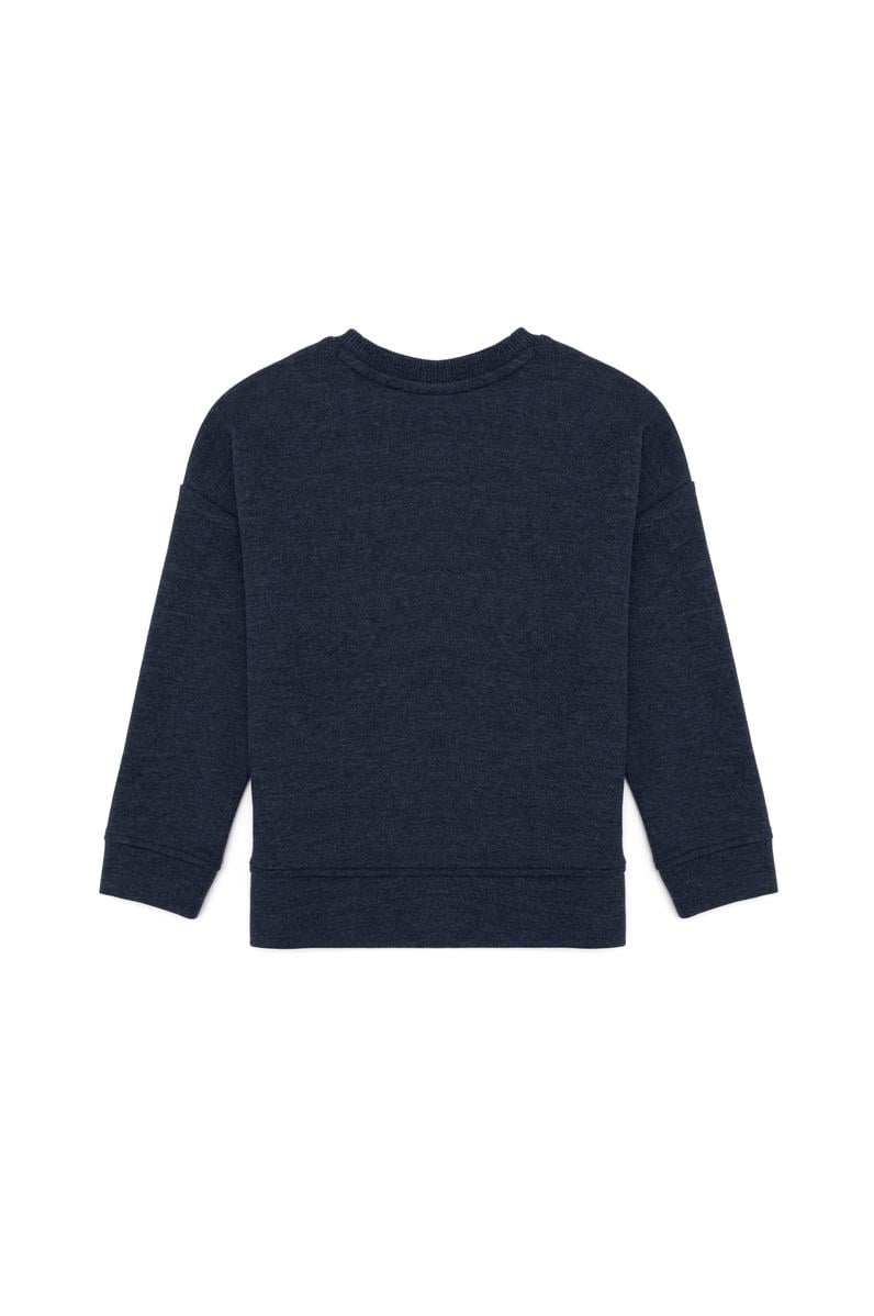 Çocuk Lacivert Bisiklet Yaka Sweatshirt