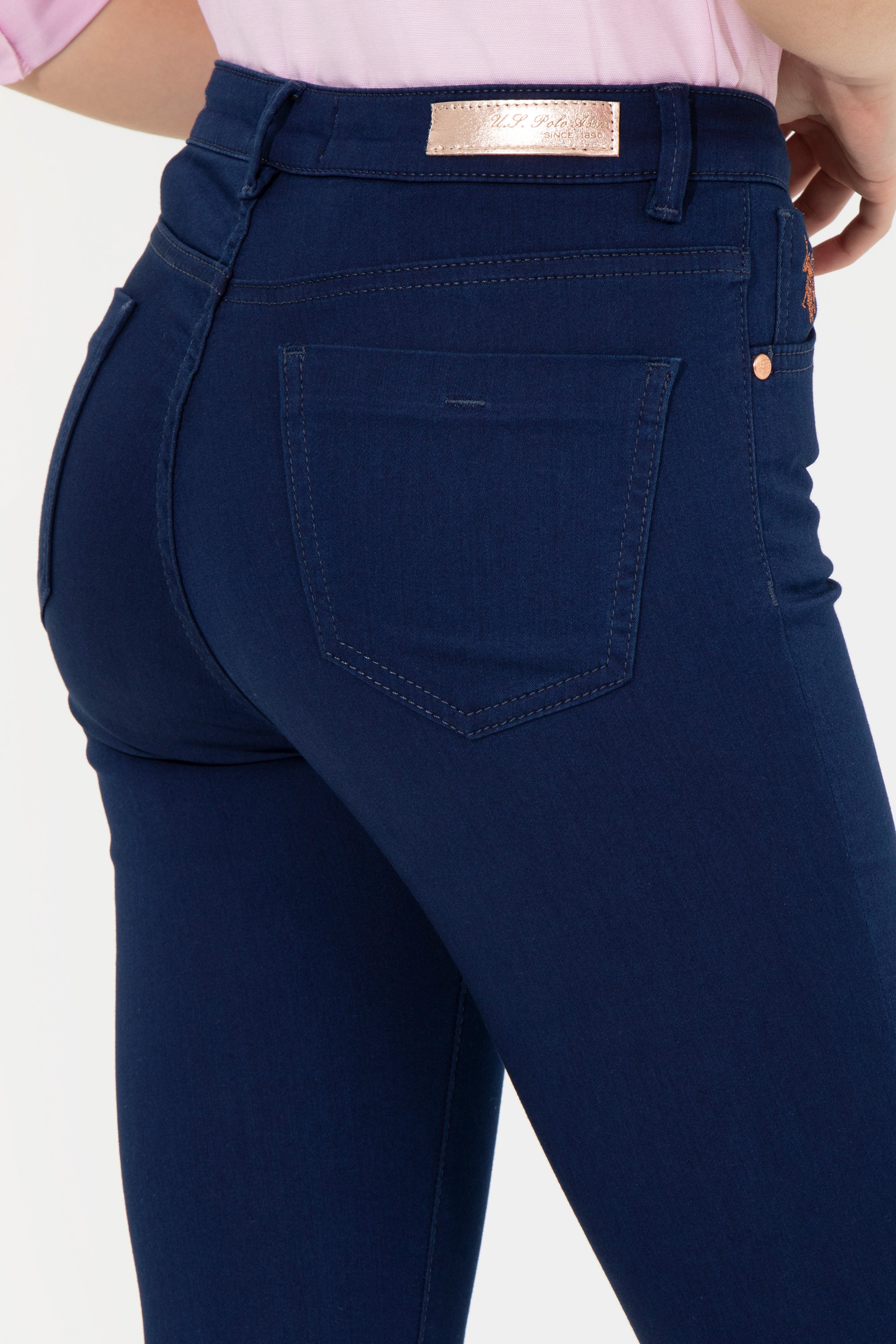 Kadın Koyu Mavi Toothpick Fit Jean Pantolon - Image 7