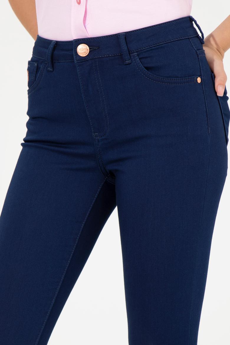 Kadın Koyu Mavi Toothpick Fit Jean Pantolon - 50256522003