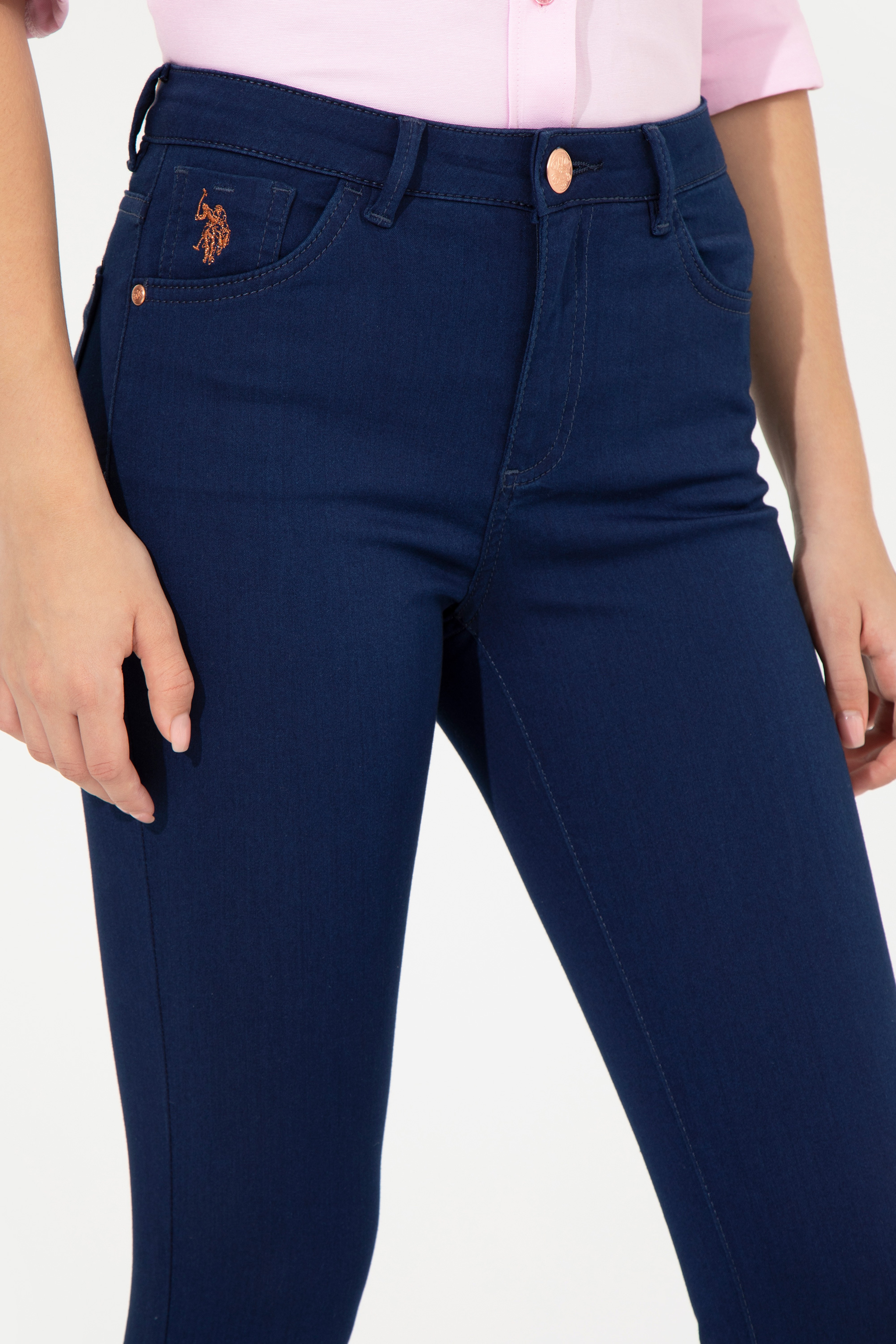 Kadın Koyu Mavi Toothpick Fit Jean Pantolon
