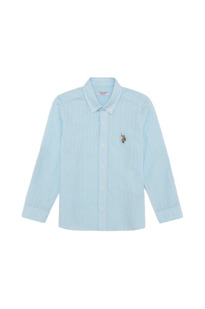 Erkek Çocuk Turkuaz Uzun Kollu Gömlek