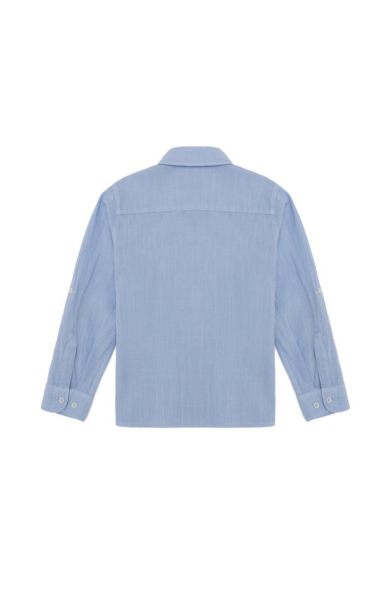 Erkek Çocuk Mavi Uzun Kollu Gömlek